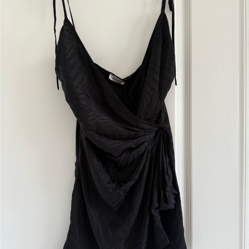 The Attico Black Draped Dress